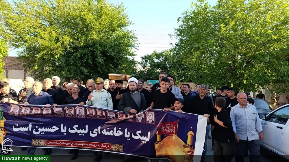تصاویر/ آیین طشت گذاری مسجد جامع و محلات شهرستان بیله‌سوار