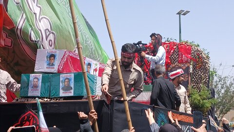 تصاویر/ مراسم تشییع ۴شهید حملات رژیم صهیونیستی در مشهد