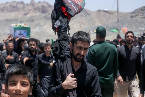 تصاویر| مراسم تشییع و تدفین شهید اقتدار ملی در روستای چاه خو سربیشه