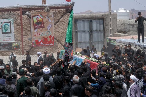 تصاویر| مراسم تشییع و تدفین شهید اقتدار ملی در روستای چاه خو سربیشه