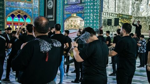 تصاویر / عزاداری روز پنجم محرم هیئات مذهبی آران و بیدگل در حرم مطهر هلال بن علی (ع)