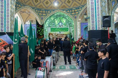 تصاویر/ تجمع بزرگ احلی من العسل نوجوانان حسینی آران و بیدگل در نجف ایران؛