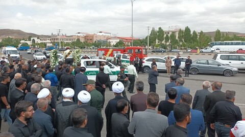 تصاویر/ برگزاری مراسم تشییع پیکر مطهر شهید رضا جباری لقمان در شهرستان اهر