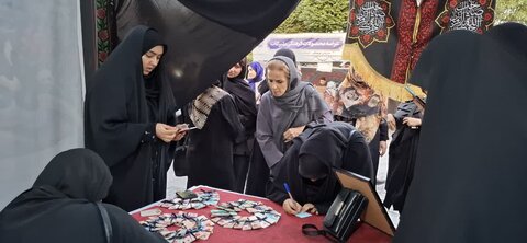 تصاویر/ فعالیت طلاب و اساتید مدرسه علمیه الزهرا (س) اراک در پیاده راه امیرکبیر در دهه اول محرم