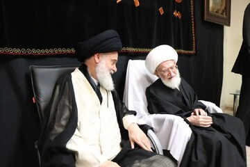 تصاویر/ برگزاری مراسم عزاداری تاسوعای حسینی در دفتر آیت الله العظمی نوری همدانی