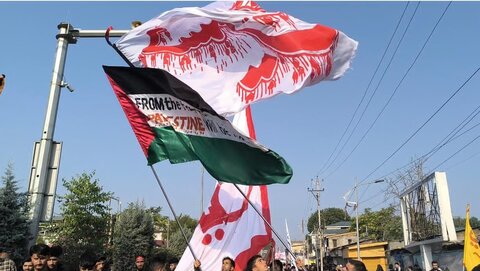 سرینگر میں آٹھویں محرم کا عظیم جلوس عزا: کشمیر بھر سے عزاداروں کی شرکت، فلسطین سے یکجہتی اور رہبرِ انقلاب سے وابستگی کا والہانہ اظہار
