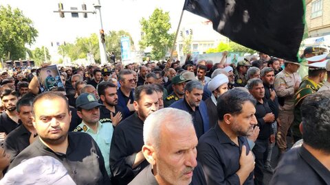 تصاویر/ تشییع پیکر مطهر شهید امیرحسین باقرلو در خوی