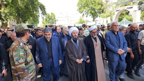 تصاویر/ تشییع پیکر مطهر شهید امیرحسین باقرلو در خوی