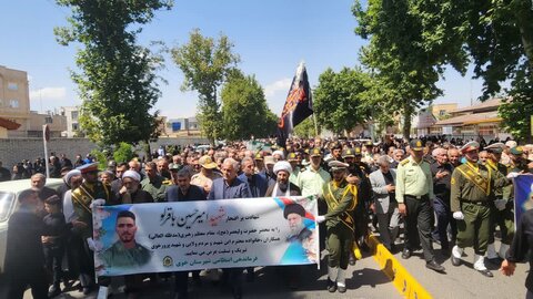 تصاویر/ تشییع پیکر مطهر شهید امیرحسین باقرلو در خوی