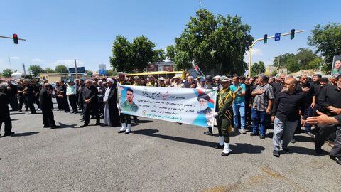 تصاویر/ تشییع پیکر مطهر شهید امیرحسین باقرلو در خوی