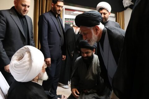 مراسم عزاداری تاسوعای حسینی در دفتر آیت الله العظمی نوری همدانی