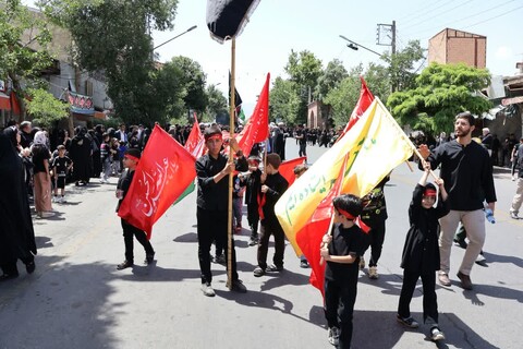 تصاویر/ هیات عزاداری بقیه الله الاعظم در ظهر تاسوعای حسینی در مرند