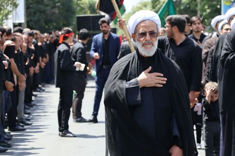 تصاویر/ هیات عزاداری بقیه الله الاعظم در ظهر تاسوعای حسینی در مرند