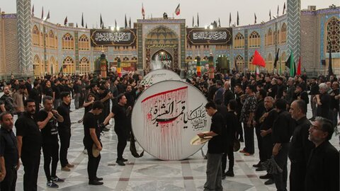 تصاویر/ مراسم عزاداری تاسوعای حسینی در آستان مقدس حضرت محمد هلال بن علی (ع)آران وبیدگل