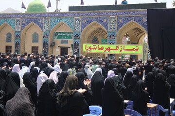 تصاویر/ نماز ظهر عاشورا در جوار امامزادگان جوپار