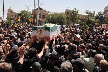 پیکر مطهر شهید حیدری در همدان تشییع شد