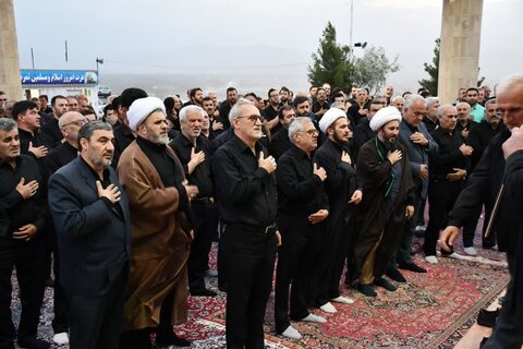 تصاویر/ مراسم عصر تاسوعای حسینی محرم الحرام در تپه شهدای گمنام خوی