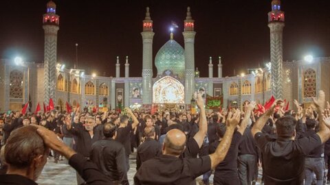 تصاویر/ عزاداری هیئات مذهبی آران وبیدگل شب عاشورای حسینی در هلال بن علی (ع)