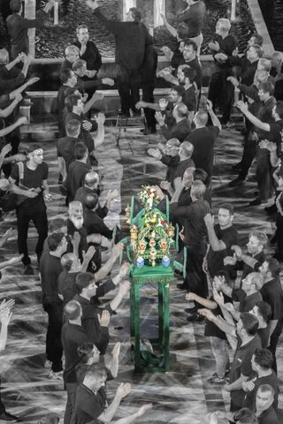 تصاویر/ عزاداری هیئات مذهبی آران وبیدگل شب عاشورای حسینی در هلال بن علی (ع)