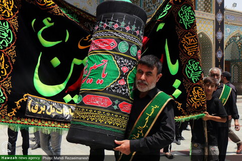 Photos / Présence de groupes de deuil au sanctuaire de Fatima Massoumeh (PSL) le jour de Tasu'a al-Hussaini