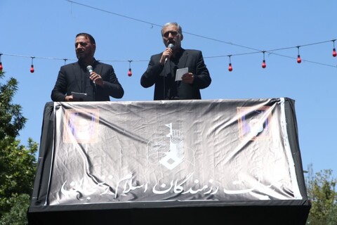 تصاویر/ برگزاری دسته عزاداری هیات رزمندگان اسلام در روز عاشورا در زنجان