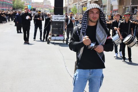 تصایر/ عزاداری خیابانی مردم شهرسستان تکاب در عاشورای حسینی