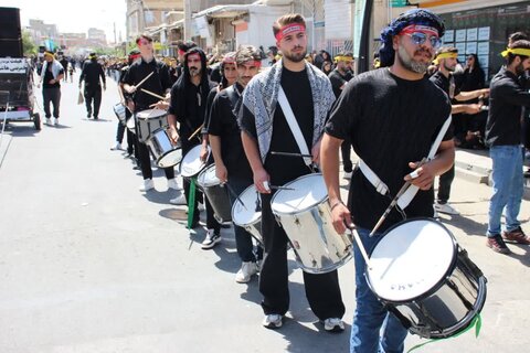 تصایر/ عزاداری خیابانی مردم شهرسستان تکاب در عاشورای حسینی