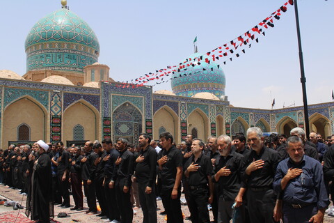 تصاویر/ نماز ظهر عاشورا در جوار امامزادگان جوپار