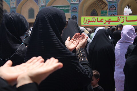 تصاویر/ نماز ظهر عاشورا در جوار امامزادگان جوپار