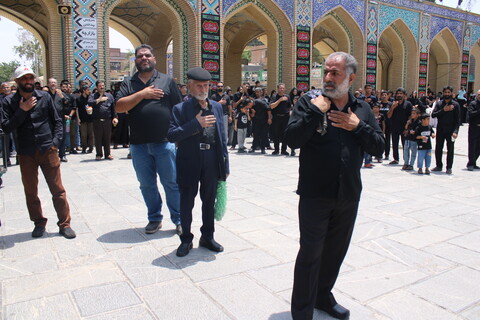 تصاویر/ عزاداری هیئات مذهبی در حرم امامزادگان جوپار