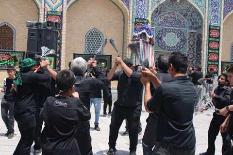 تصاویر/ عزاداری هیئات مذهبی در حرم امامزادگان جوپار