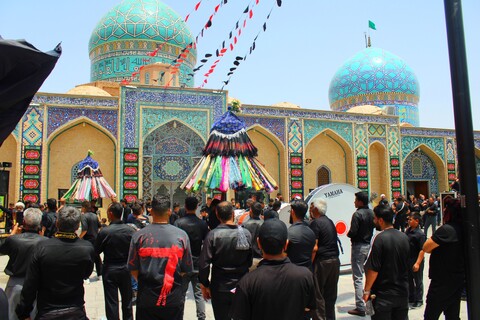 تصاویر/ عزاداری هیئات مذهبی در حرم امامزادگان جوپار