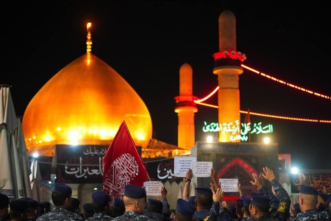 أجواء ليلة عاشوراء في محيط صحن الإمامين العسكريين (ع)