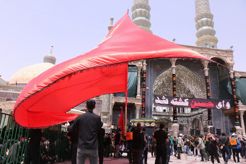 تصاویر/ حضور دسته‌های عزاداری روز عاشورای حسینی در حرم مطهر حضرت فاطمه معصومه (س)