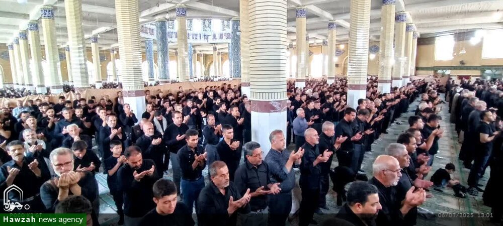 تصاویر / اقامه نماز ظهر روز عاشورا در فامنین