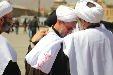 دسته عزاداری روحانیون کفن پوش همدان