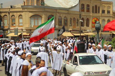 تصاویر/ دسته عزاداری روحانیون کفن پوش همدان