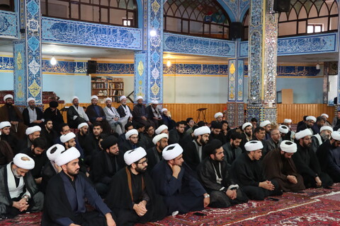 تصاویر/ عزاداری روحانیون و طلاب حوزه علمیه اردبیل