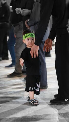 تصاویر/ سوگواره هیئات مذهبی آران وبیدگل 12 محرم در حرم مطهر پیام‌آور واقعه عاشورا به ایران،