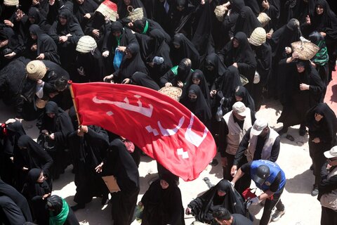 مراسم نمادین دفن پیکر مطهر شهدای کربلا توسط بنی اسد در کربلای معلی