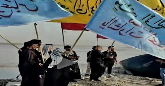 انطلاق زوار أربعينية الامام الحسين (ع) سيرا على الاقدام من اقصى جنوبي البصرة الى كربلاء المقدسة