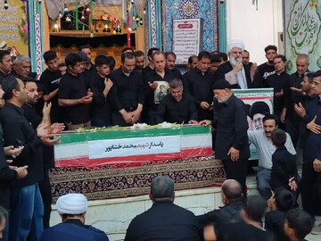 تصاویر/ مراسم وداع با شهید  محمد خشاپور در امامزاده عبدالله ابوزیدآباد