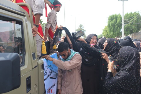 تصاویر/مراسم تشییع پیکر شهید عباس بیرقی فرد در بندرعباس