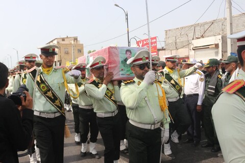 تصاویر/مراسم تشییع پیکر شهید عباس بیرقی فرد در بندرعباس