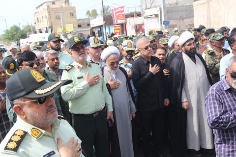 تصاویر/مراسم تشییع پیکر شهید عباس بیرقی فرد در بندرعباس