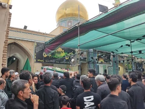 تصاویر/مراسم وداع شهید طرق القدس محمد خشاپوردرامامزاده عبدالله ابوزیدآباد