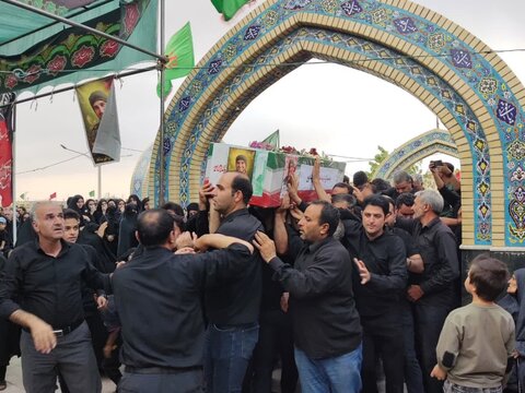 تصاویر/مراسم وداع شهید طرق القدس محمد خشاپوردرامامزاده عبدالله ابوزیدآباد