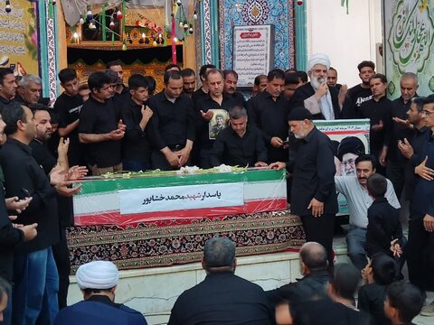 تصاویر/مراسم وداع شهید طرق القدس محمد خشاپوردرامامزاده عبدالله ابوزیدآباد