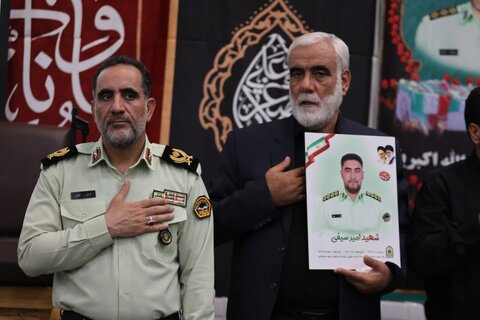 تصاویر /  مراسم گرامیداشت شهدای اقتدار و امنیت فراجا در جنگ تحمیلی رژیم صهیونی در همدان