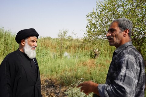 بازدید امام جمعه اهواز از مناطق متاثر از تنش آبی در جنوب خوزستان